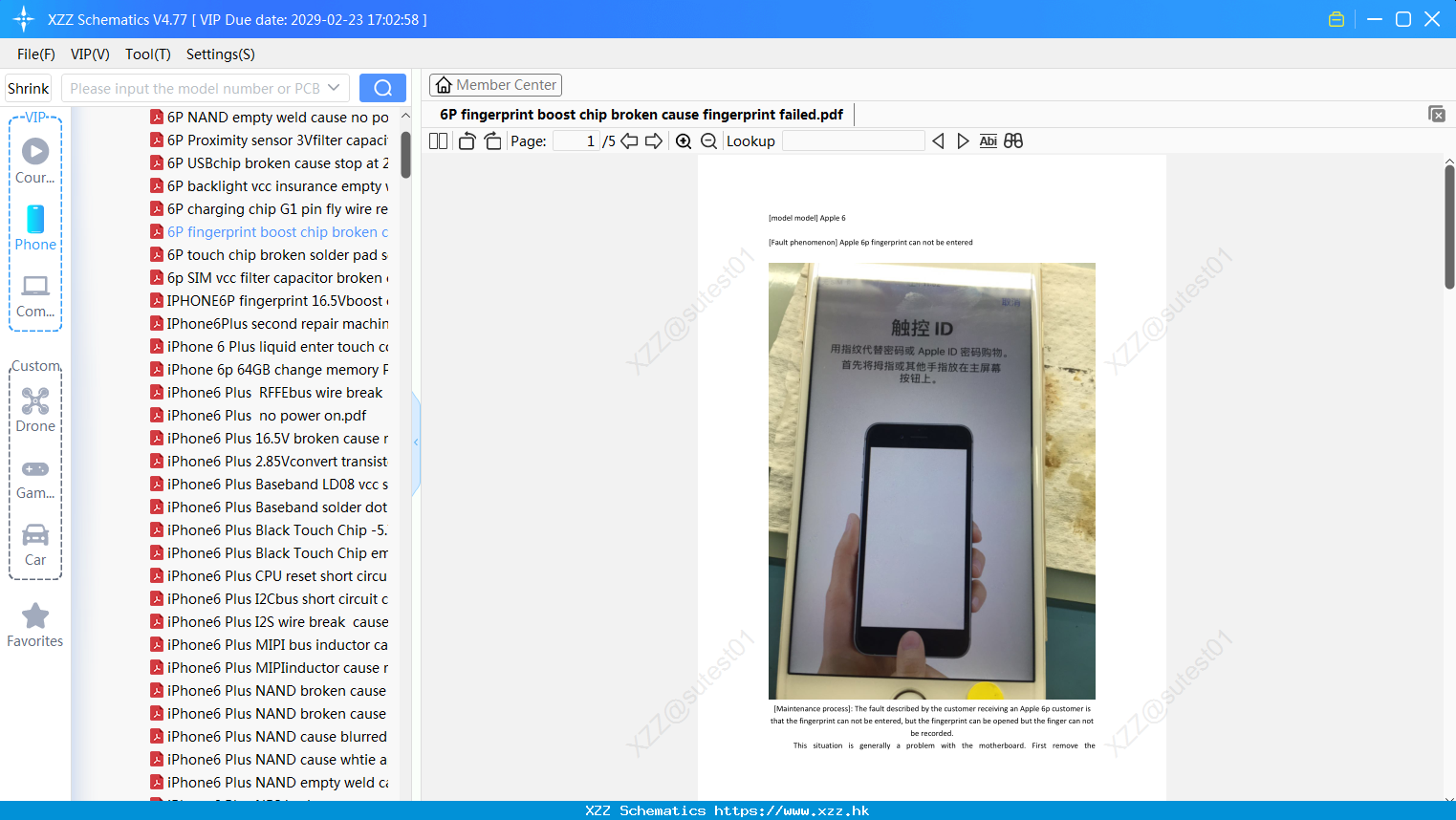 IPhone 6P Fingerprint Boost Chip Broken Cause Fingerprint Failed